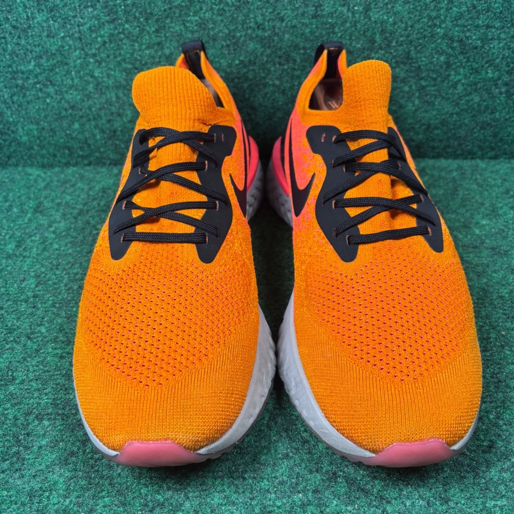 Nike Epic React Flyknit Orange Pink Black Mens Running Shoes AQ0067-800 Size 13 - Picture 3 of 8